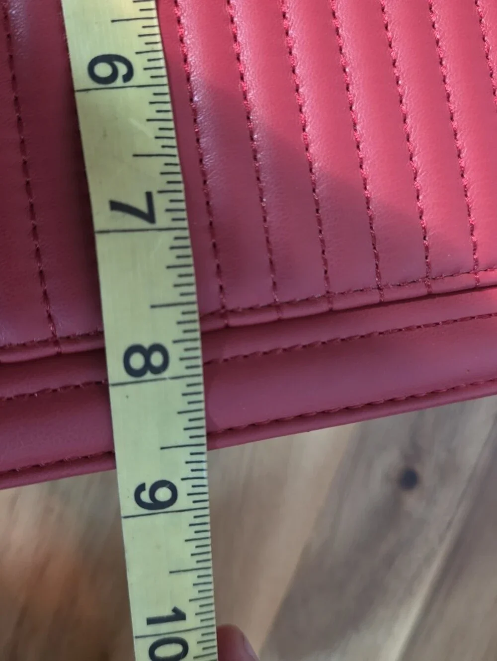 Badgley Mischka Bag Red Quilted Chain-Accent Shoulder Bag Vegan Leather NWT
